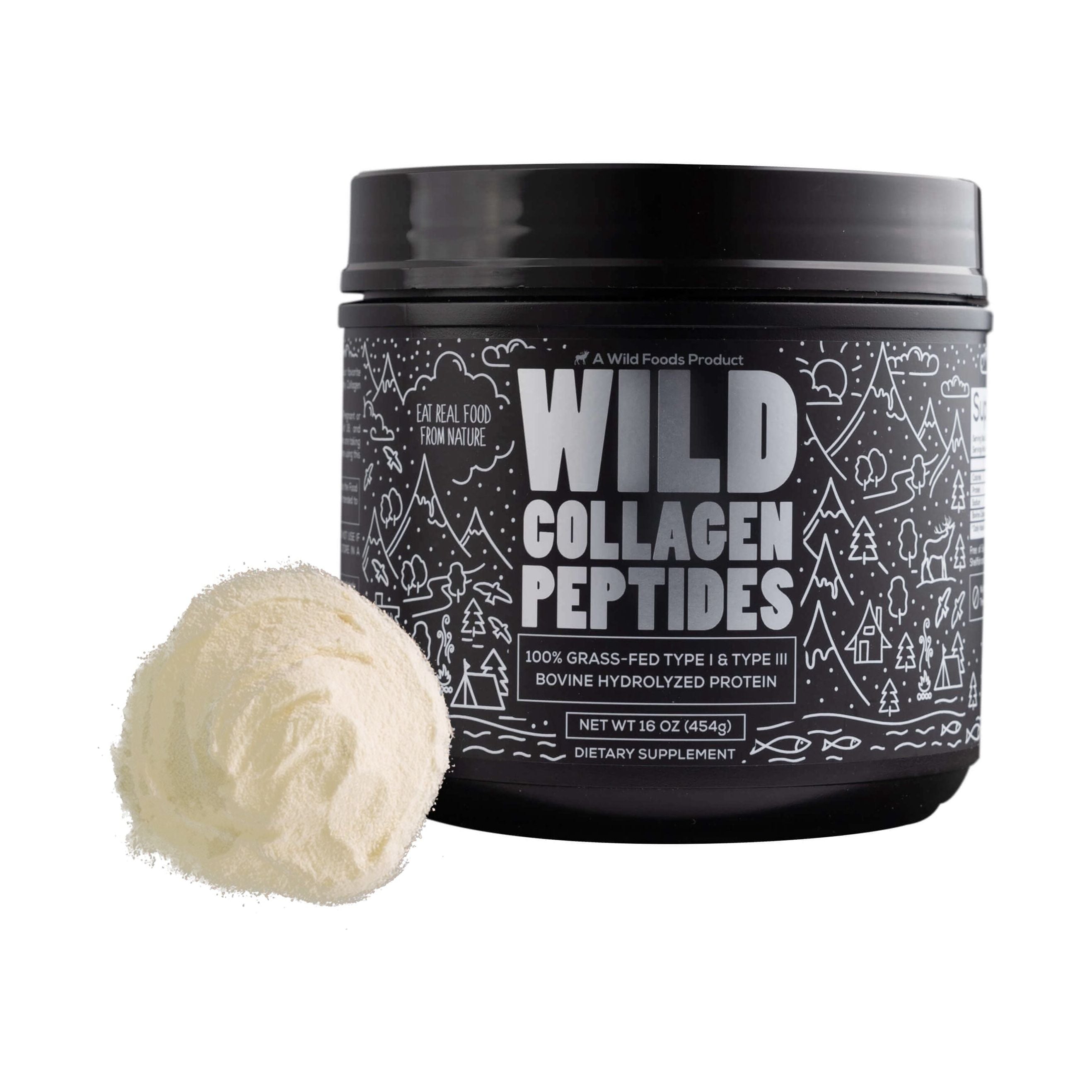 Grass-fed Collagen Peptides Powder, 16oz - Brazilian Bovine Sourced - Wild Foods product image