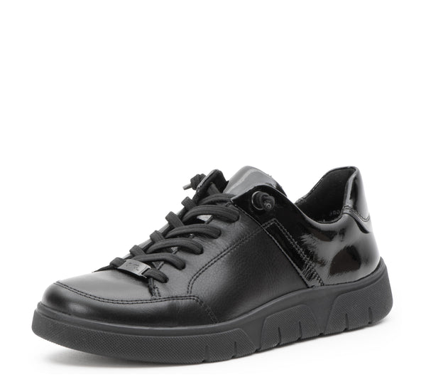 ara Shoes: Regina - Black Leather and Patent Sneaker – ara Shoes United ...