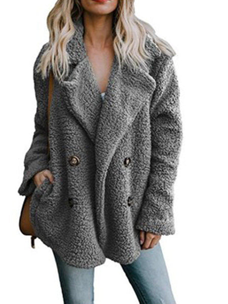 Women Teddy Bear Winter Fluffy Jacket Long Sleeve Plus Size Coat – Wotoba