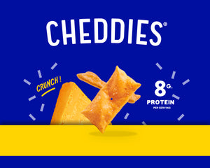 Cheddies Crackers - High Protein Healthy Snack Cheddar Cracker