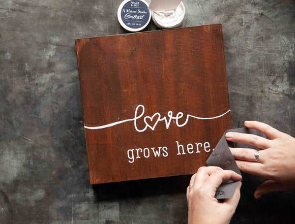 This week on our Maker Monday on Facebook, Amy is showing Makers how to use the new Maker Monday ‘Love Grows Here’ Kit to create a lovely piece for your home or a loved one’s.