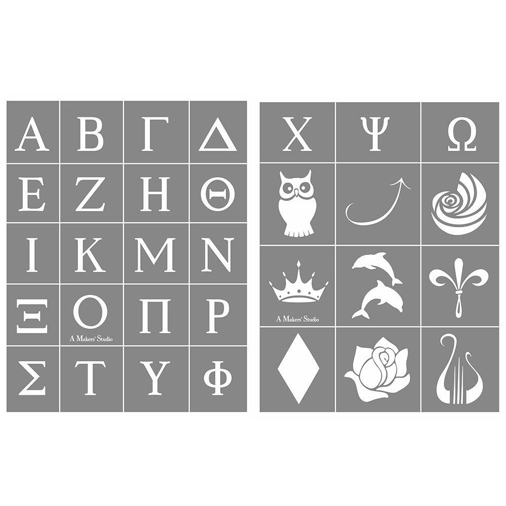 Mesh Stencil Greek Alphabet 8 5x11 A Makers Studio Store