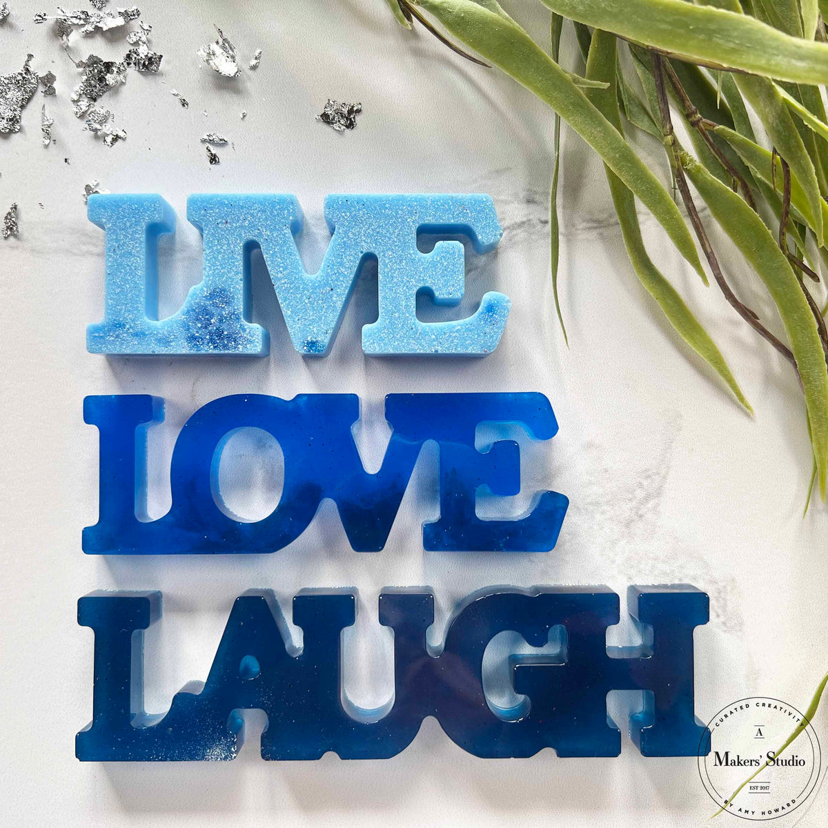 Alphabet Resin Molds, Laugh, Live Love Laugh