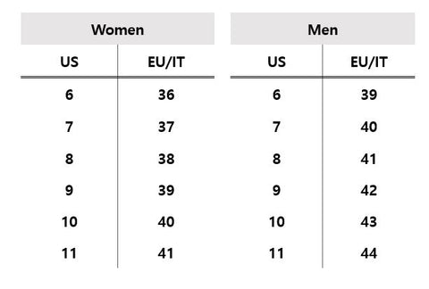 IMINGLOBAL | Shoes Chart