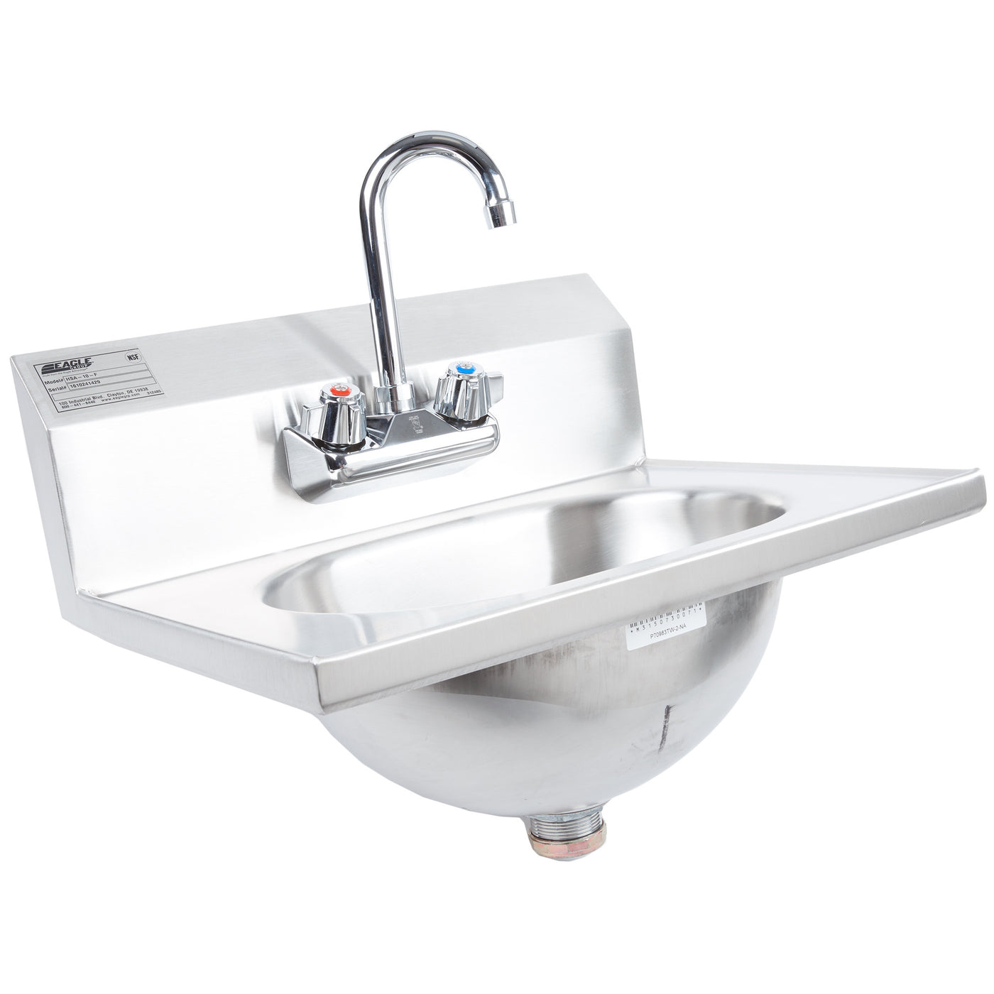 Eagle Group Hsa 10 F 13 5 Hand Sink With Gooseneck Faucet And Basket Drain