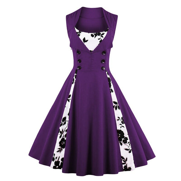 purple 1950s dress