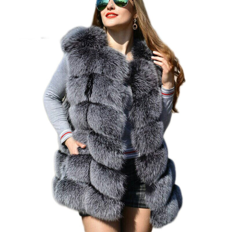 plus size faux fur vest