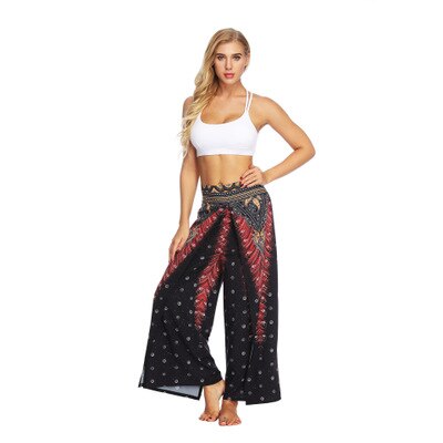 Onwijs Women'S Casual Pants Thailand Indonesian Style Print Split Loose LV-23