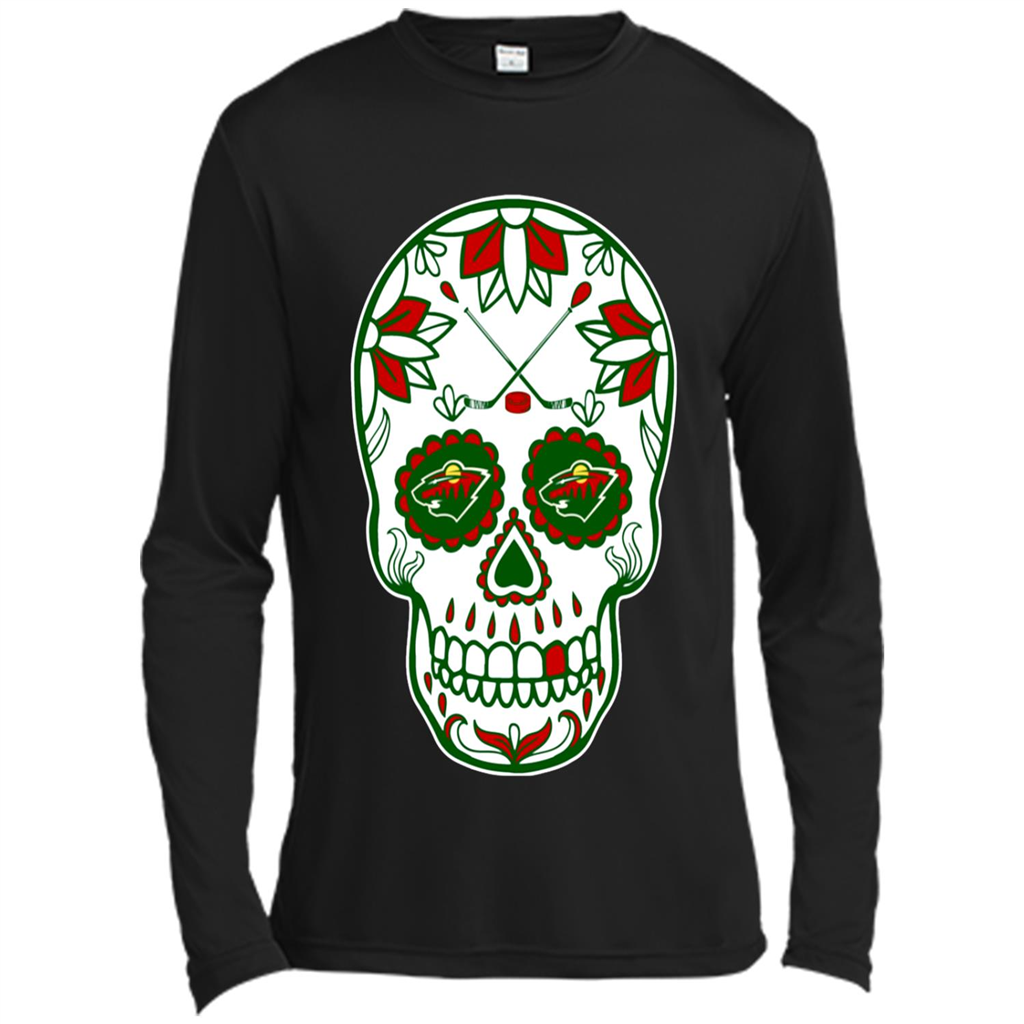 Minnesota Wild Hockey Sugar Skull Day Of The Dead Toptees Shop - Canvas T-shirt