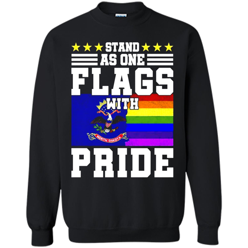 Nd Stand As One Flags Rainbow With Pride North Dakota Lgbt T Toptees Shop - Shirts