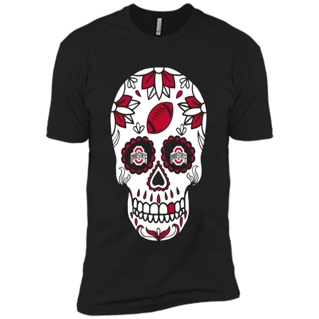 Ohio State Buckeyes Football Sugar Skull Day Of The Dead Toptees Shop - Premium Short Sleeve T-shirt