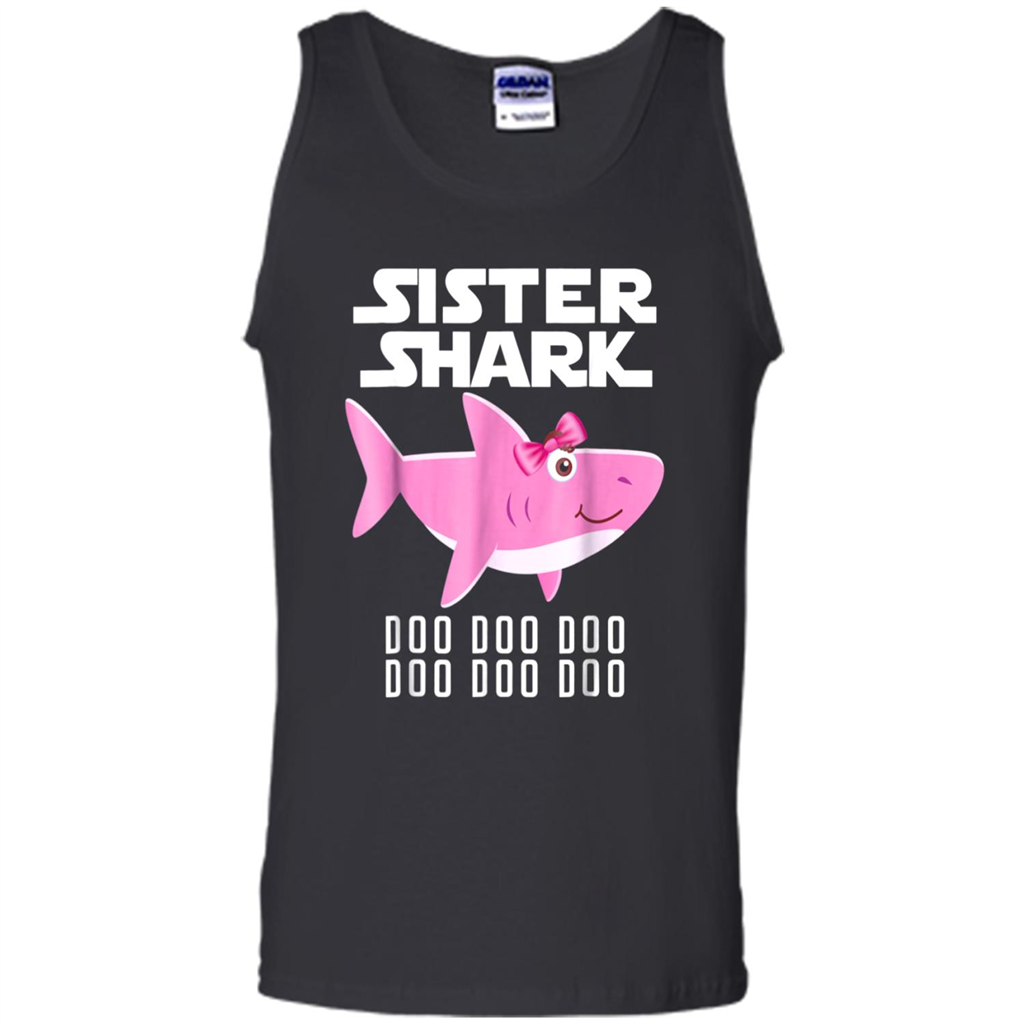 Sister Shark T-shirt Doo Doo Doo - Matching Family Outs - Tank Top