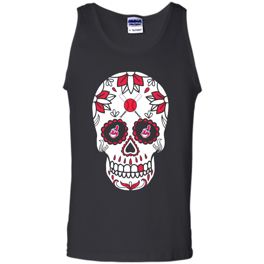 Cleveland Indians Baseball Sugar Skull Day Of The Dead Toptees Shop - Tank Top Shirts