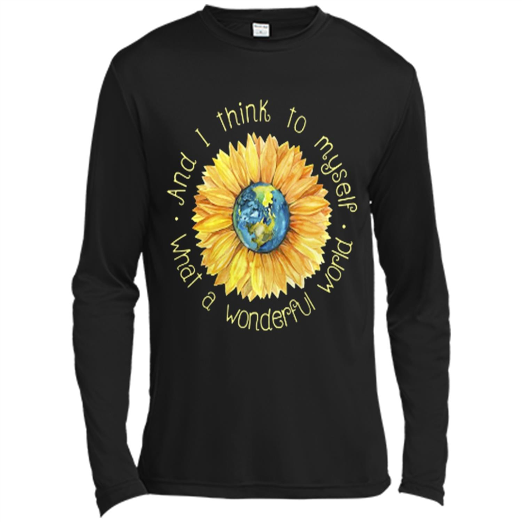 Sunflower Earth And I Thik To Myself What A Wonderful World Shirt Toptees Shop - Canvas T-shirt