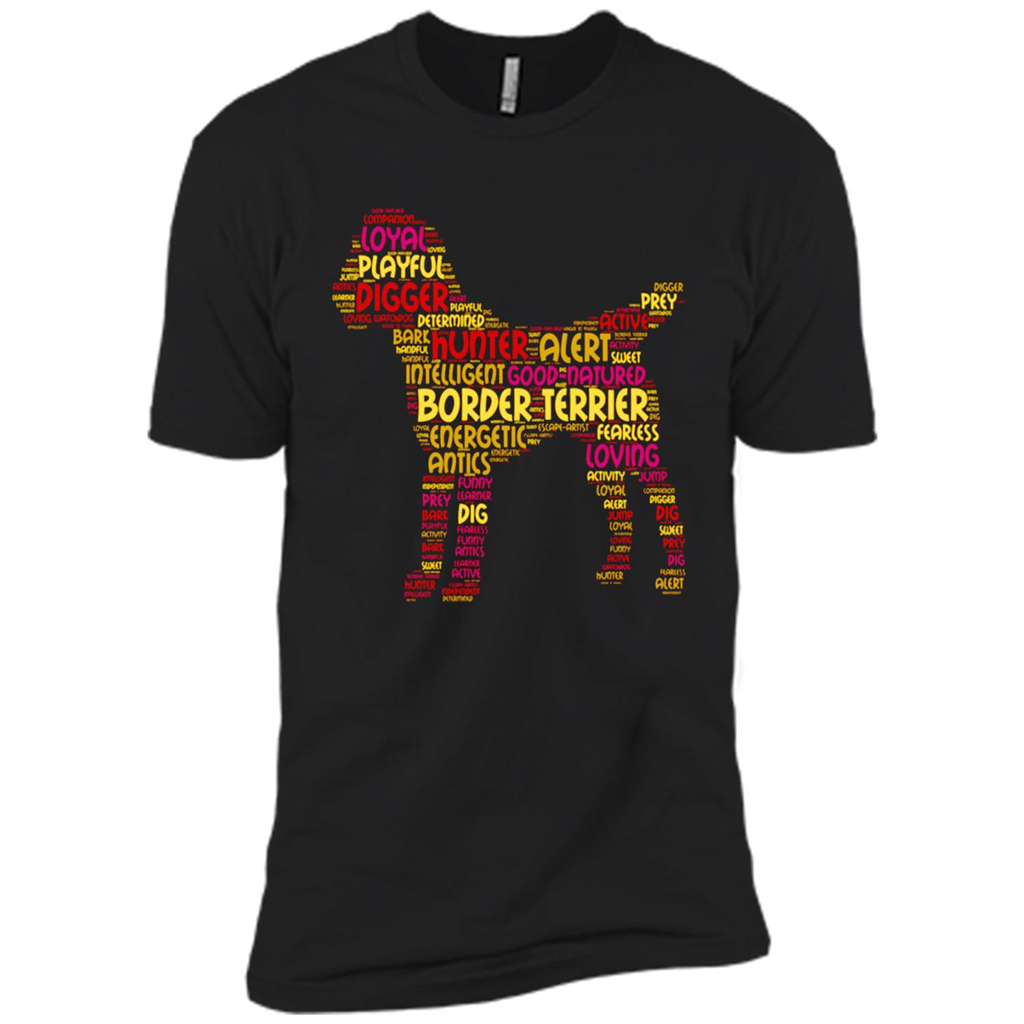 Border Terrier Shirt With Border Terrier Word Art - Premium Short Sleeve T-shirt