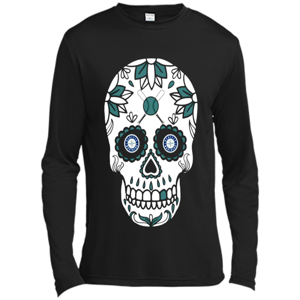 Seattle Rs Baseball Sugar Skull Day Of The Dead Toptees Shop - Canvas T-shirt