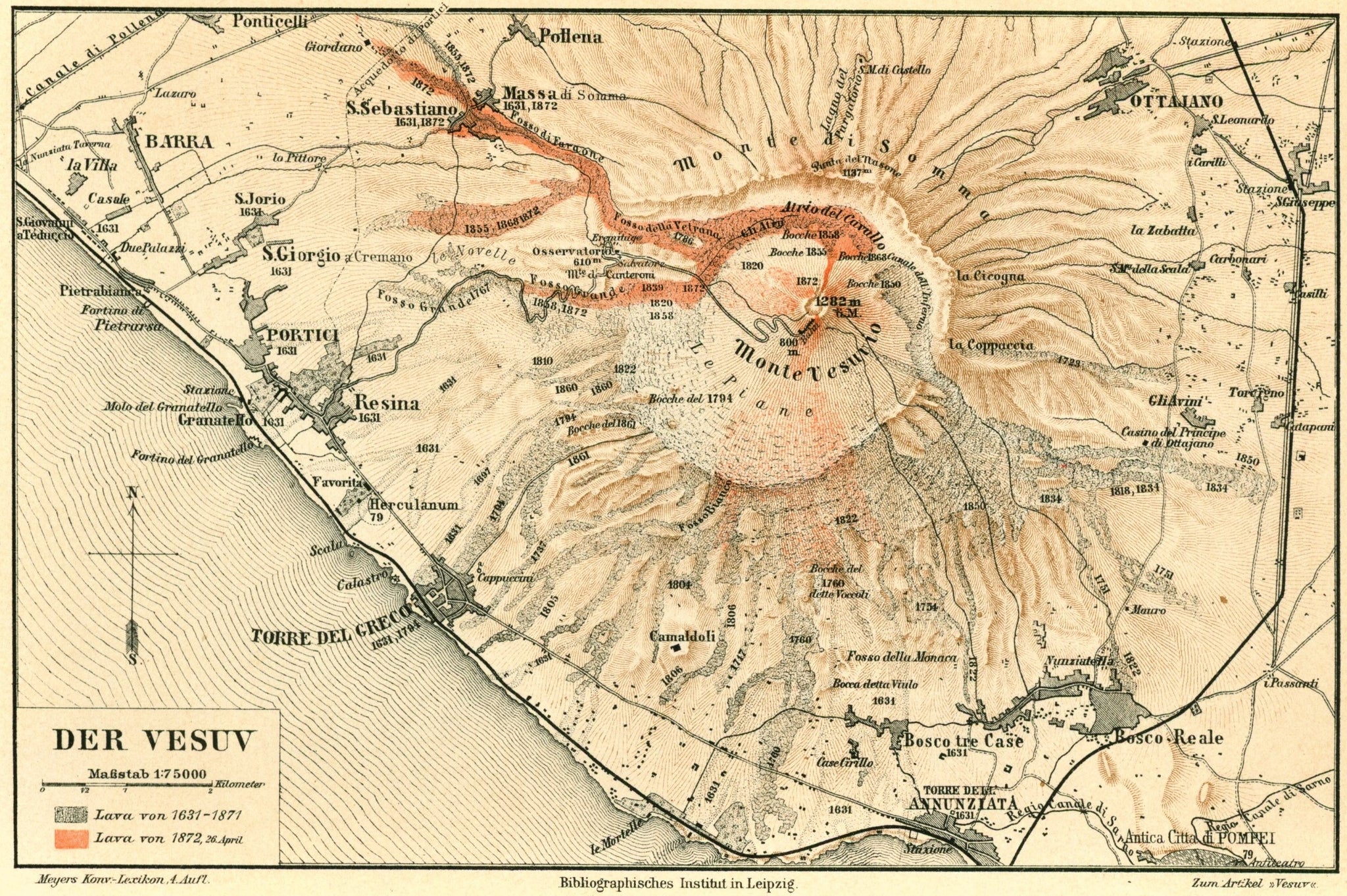 mount vesuvius map location