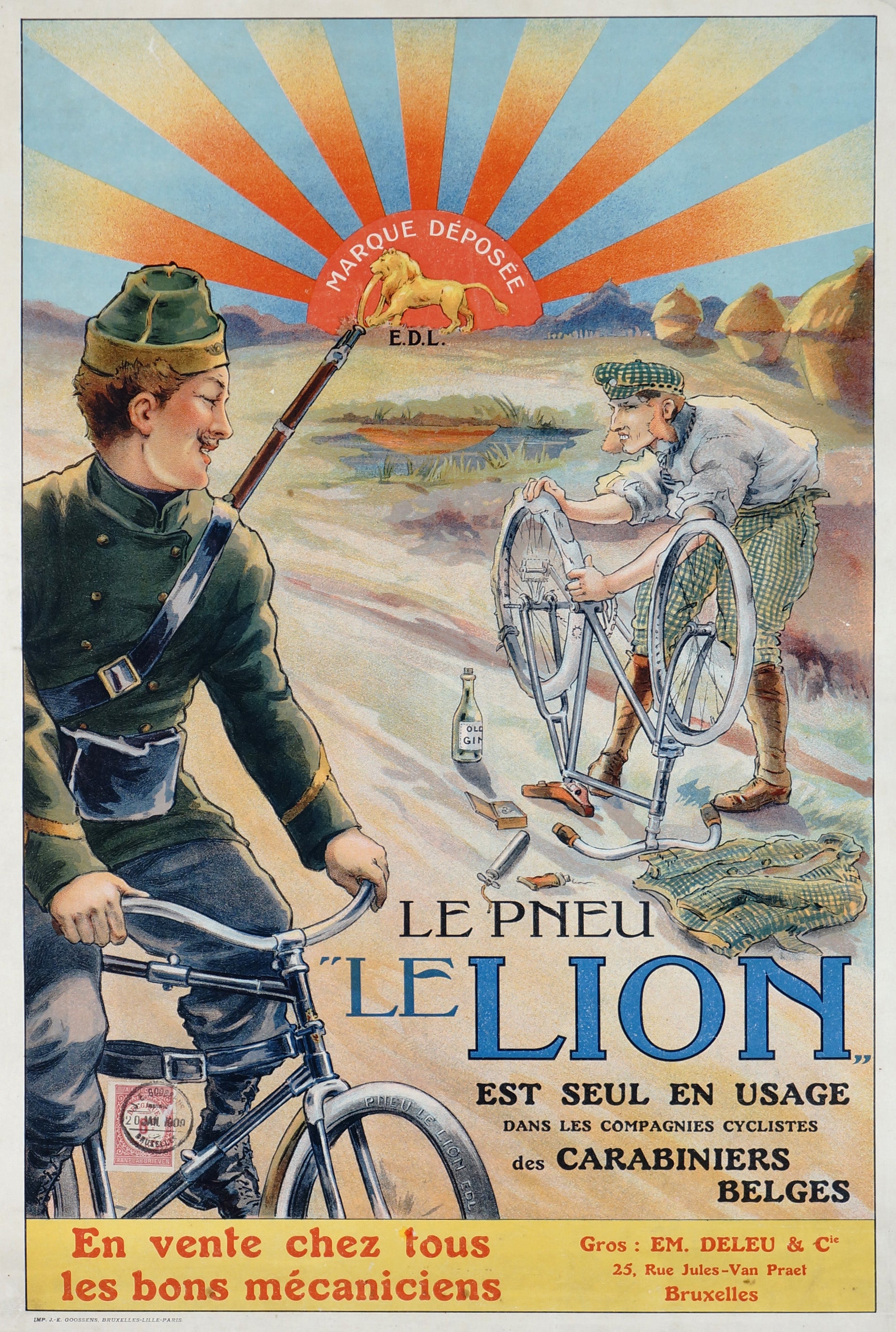 | Vintage Poster Rochet Cycles Authentic