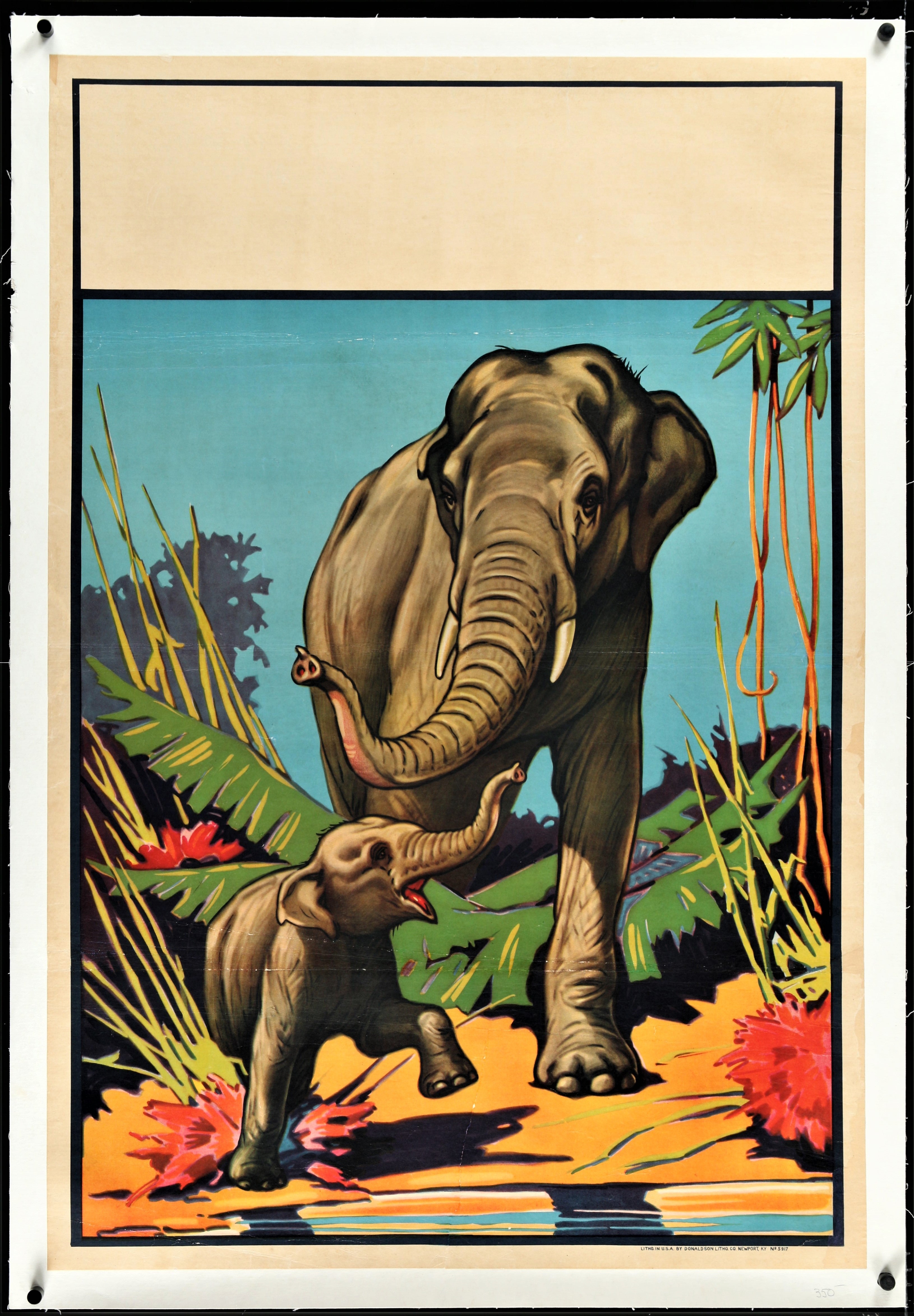 vintage circus elephant poster