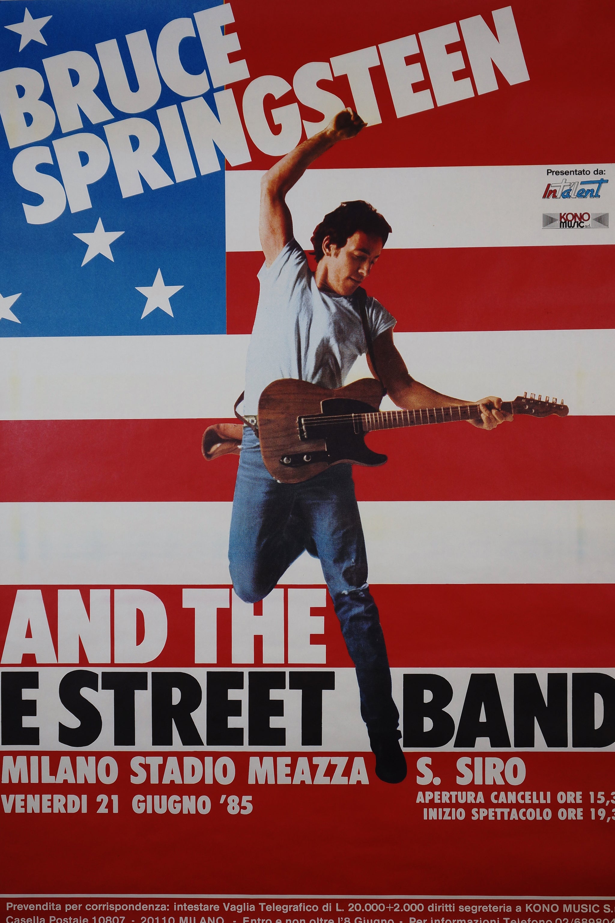 Authentic Vintage Poster Bruce Springsteen, Milan