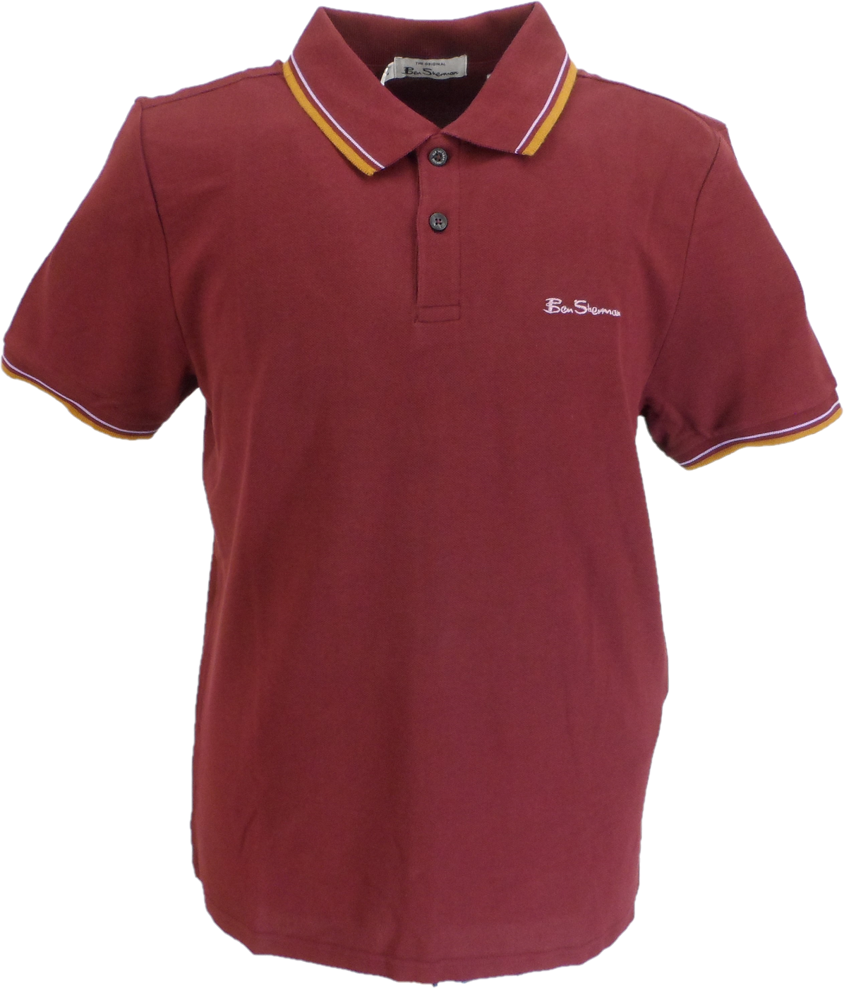 Ben Sherman Men's Port Red Signature 100% Cotton Polo Shirt