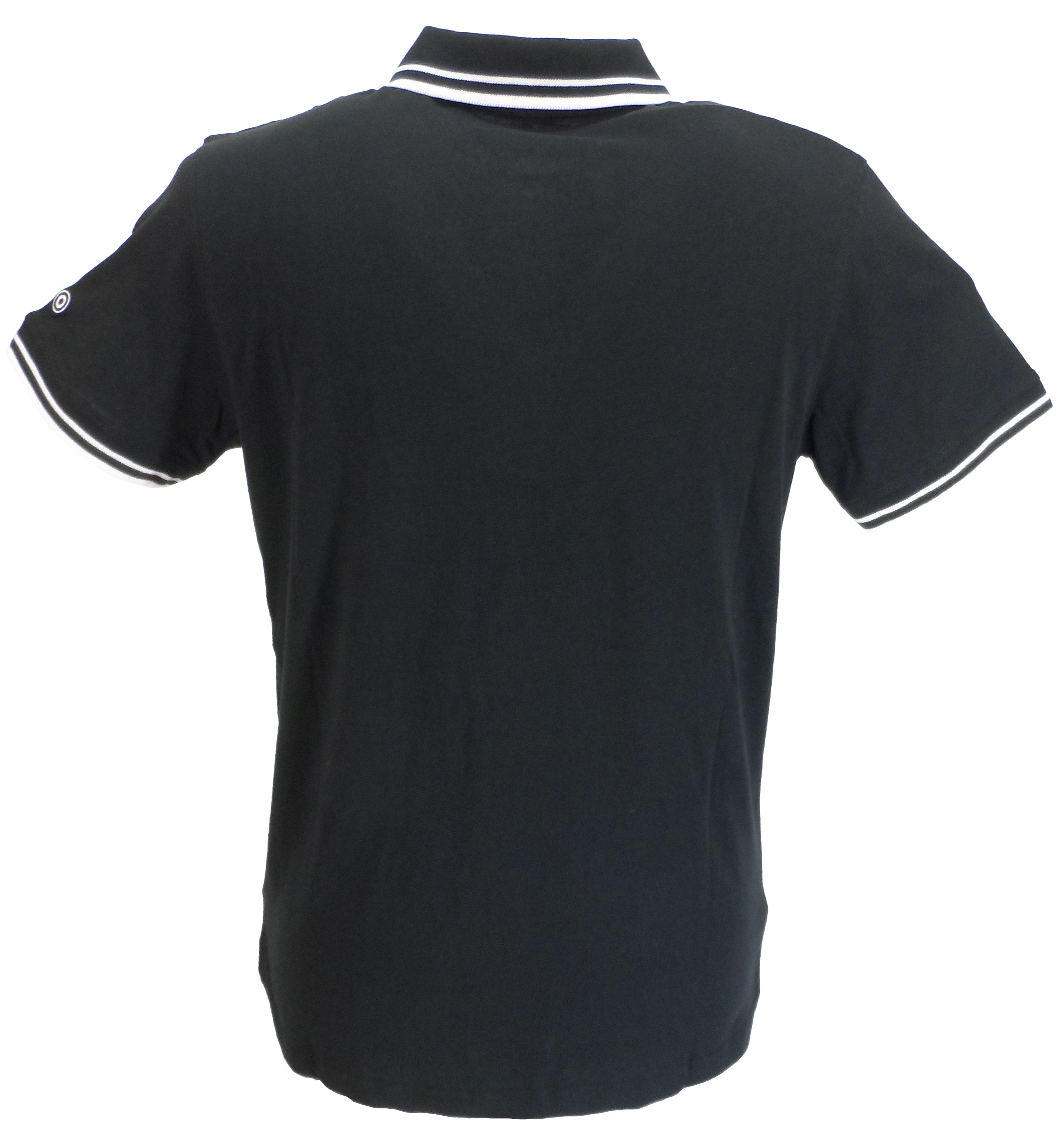 Lambretta Black & White Retro Two Tone Tipped Polo Shirts