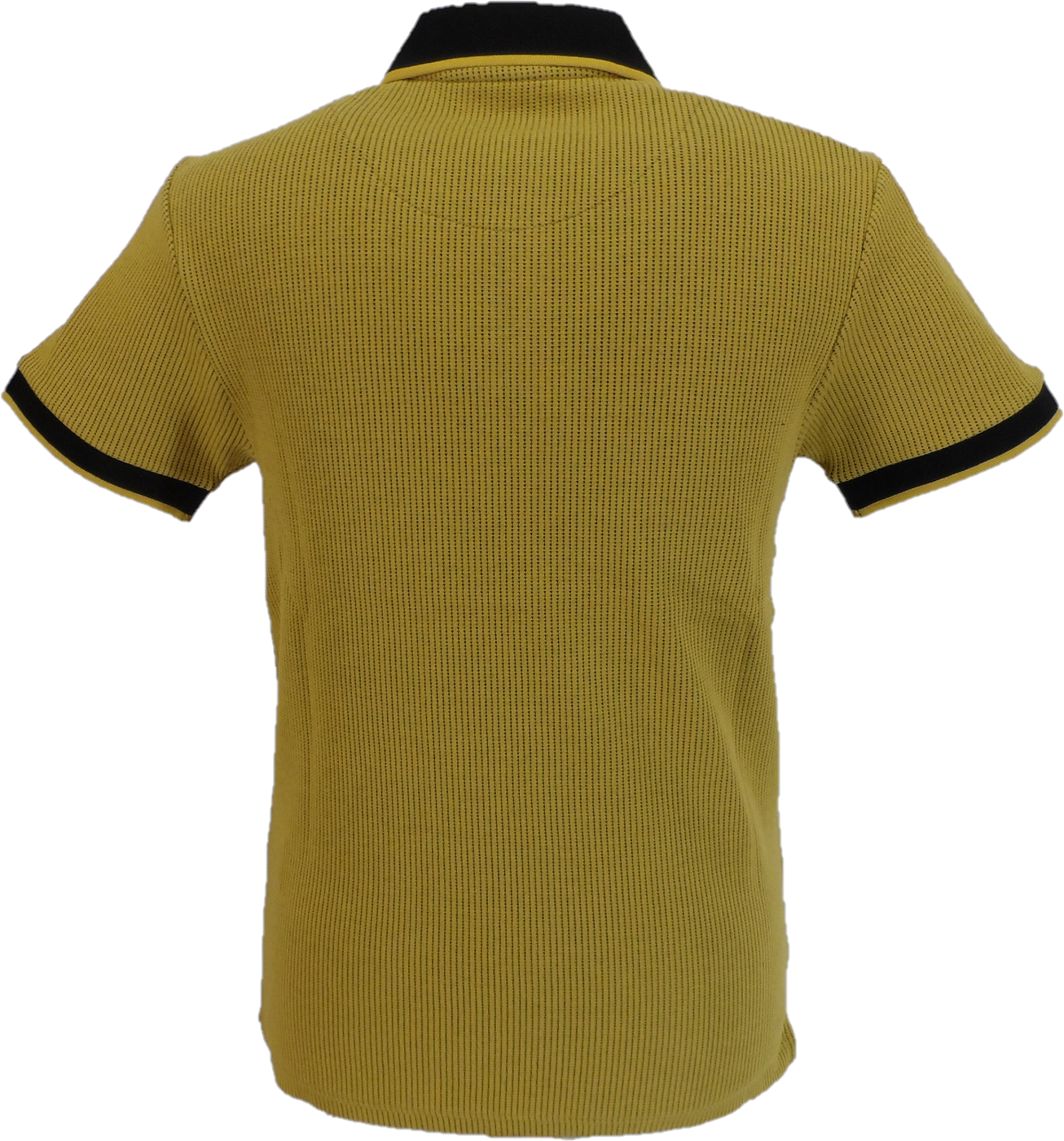 Ska & Soul Mens Mustard Yellow Waffle Knit Polo Shirt