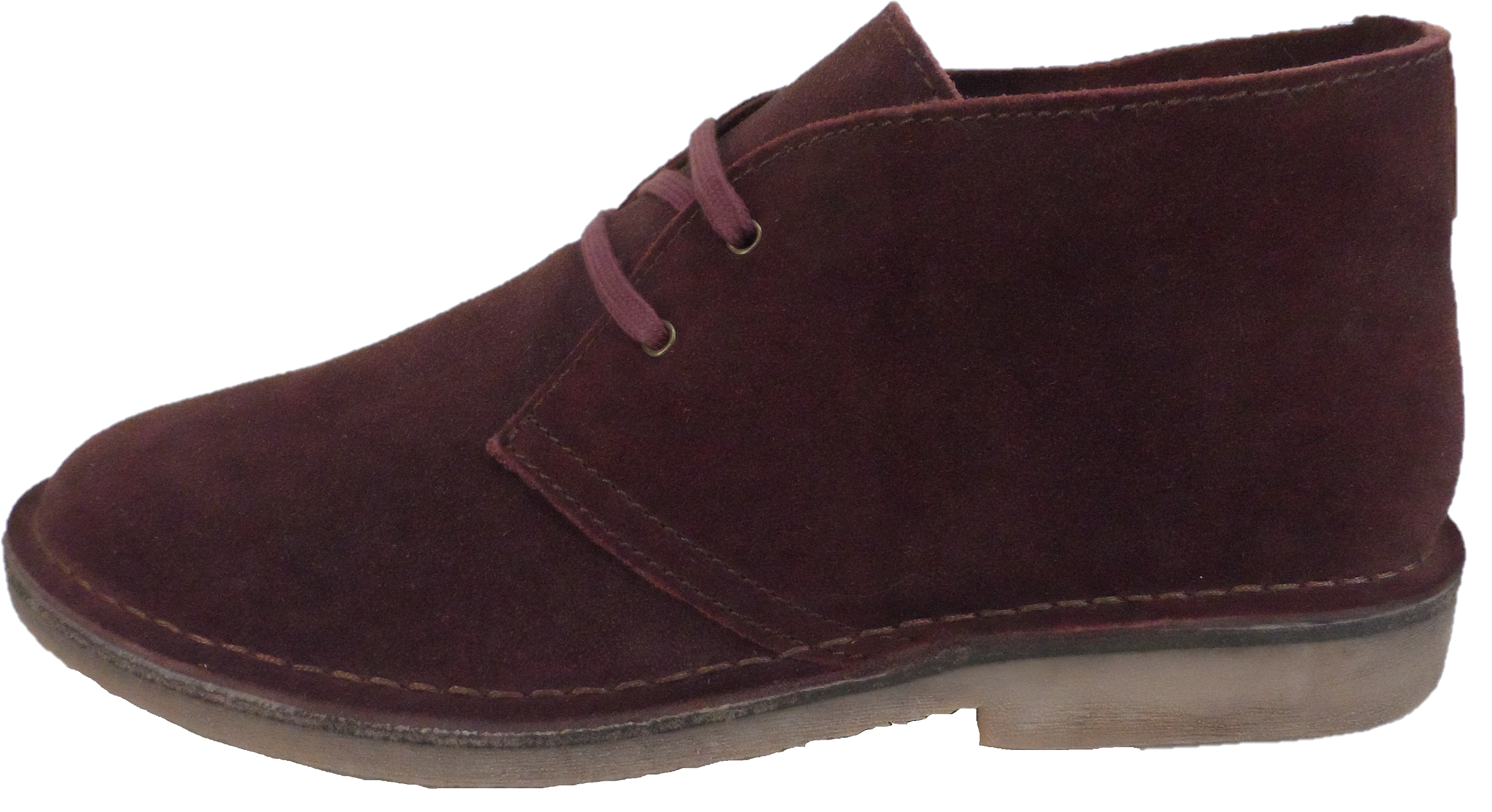 Hush Puppies Mens Bordo Red 2 Eyelet Real Suede Desert Boots