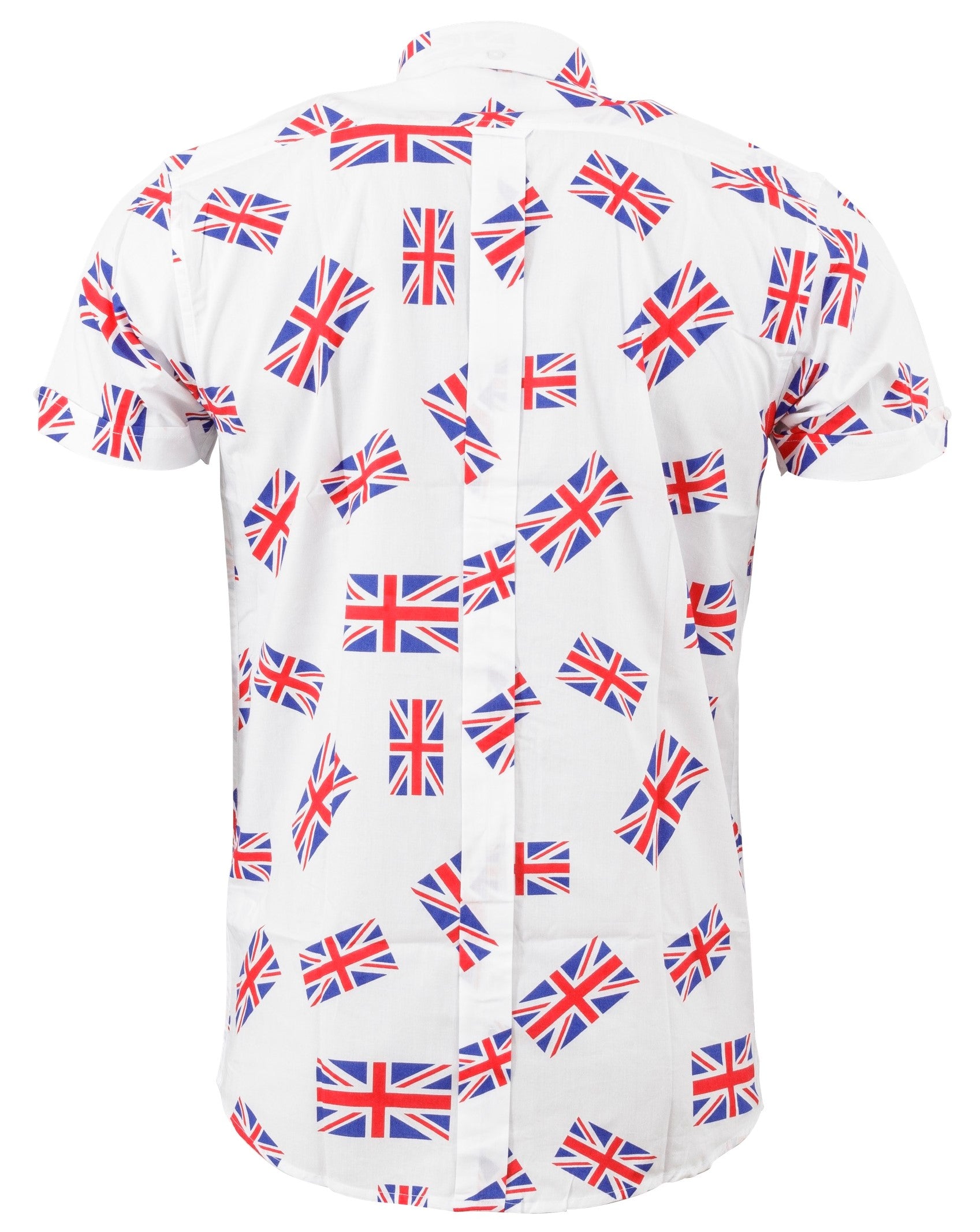 Relco Mens Union Jack Short Sleeved Button Down Shirts