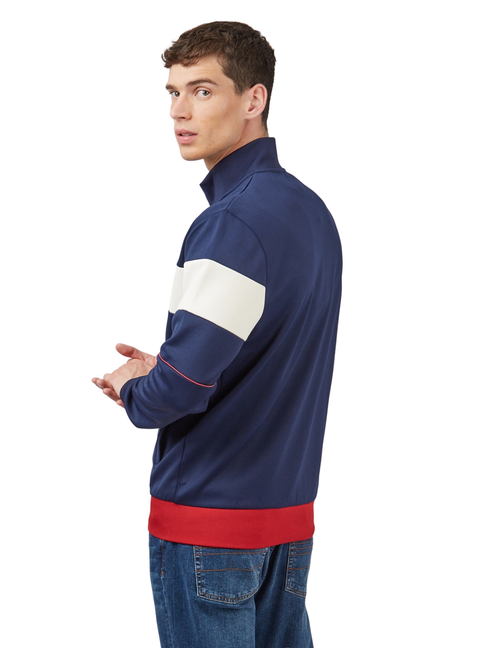 Ben Sherman Navy Tri Striped Retro Track Top Jacket