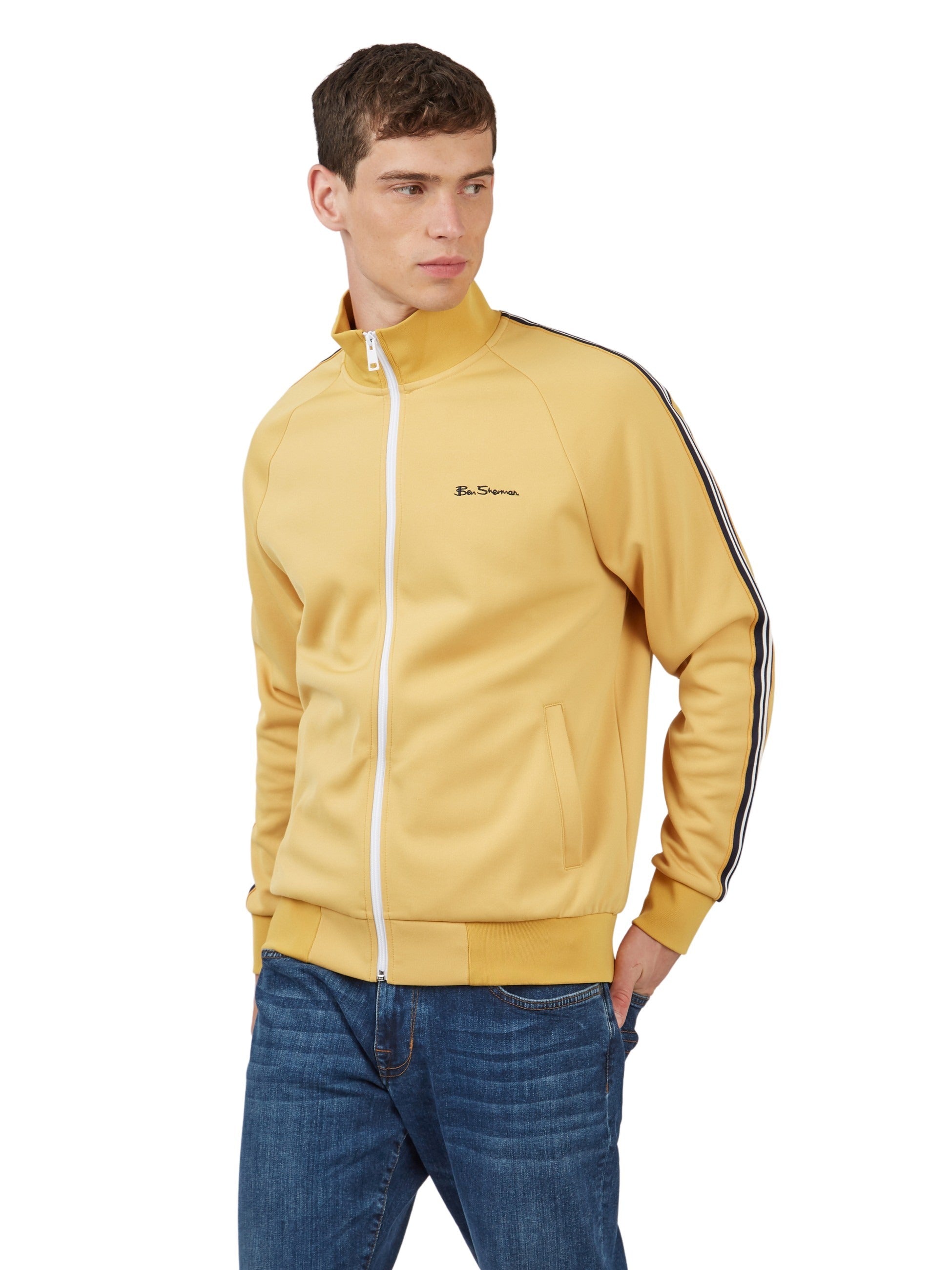 Ben Sherman Sunflower Yellow Striped Retro Track Top Jacket