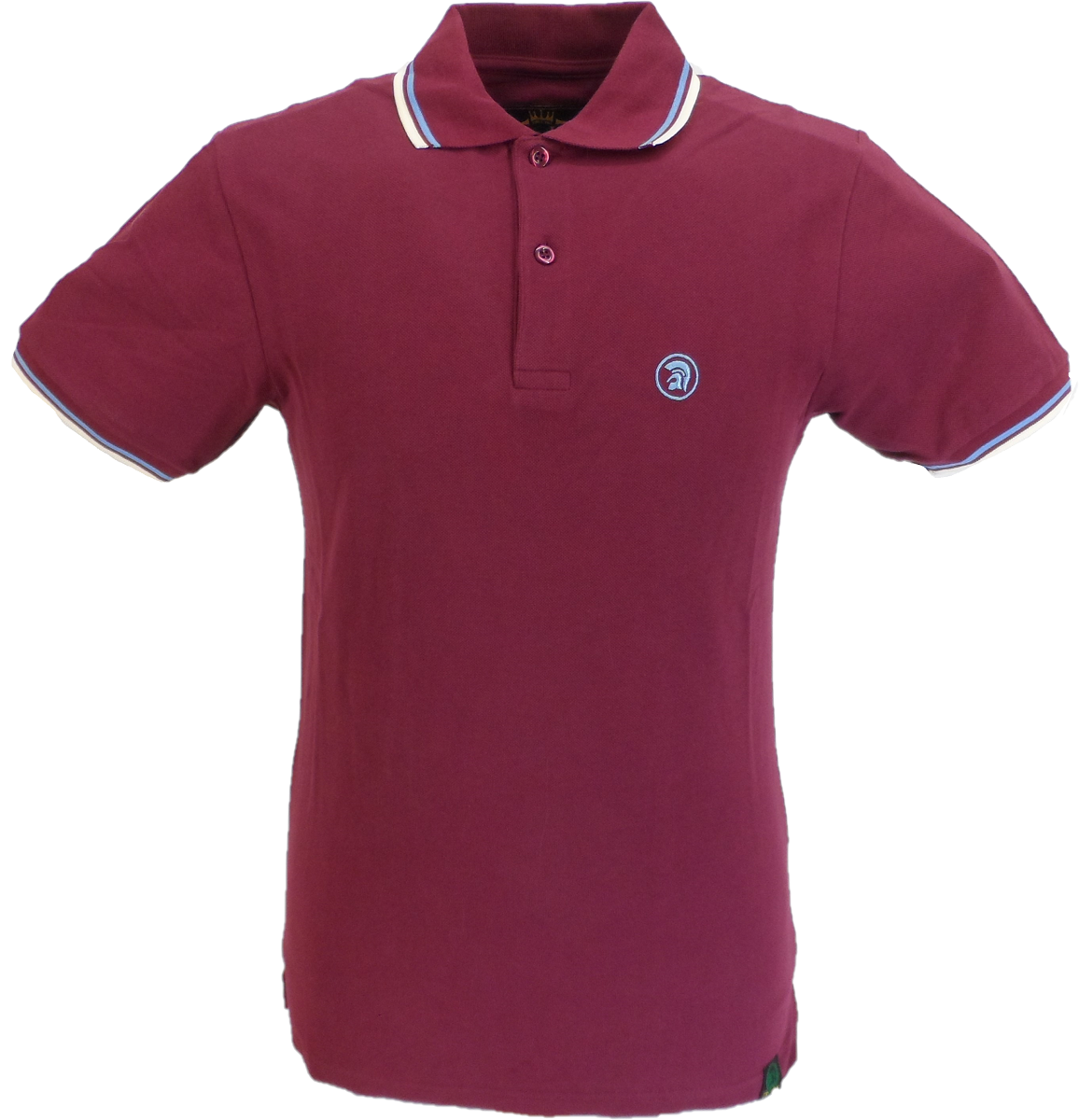 Trojan Records Mens Port Red Twin Tipped Polo Shirt