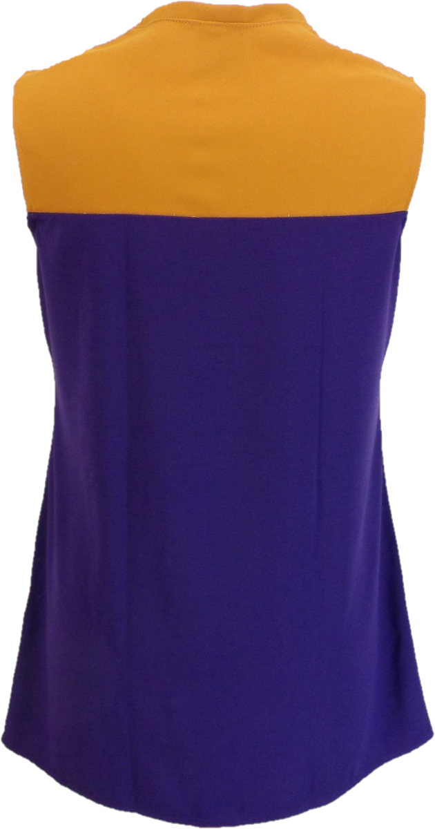 Ladies Retro Purple and Mustard Dusty Mod Dress