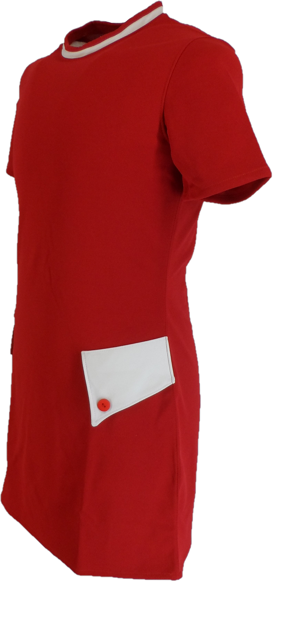 Ladies Retro Molly Red with White Mod Dress