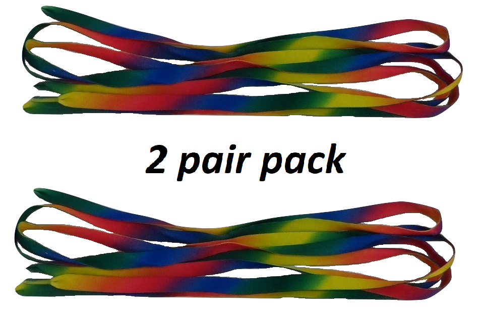 2 Pair Pack of Rainbow 110 CM Shoe Boot Laces