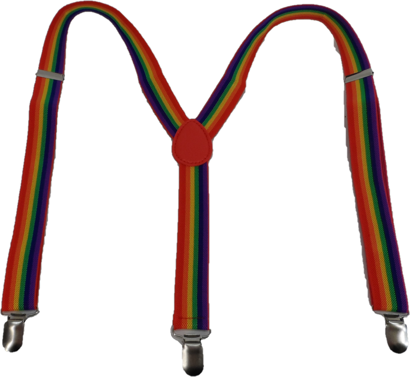 Mazeys Mens One 3 Clip Inch Rainbow Stripe Braces