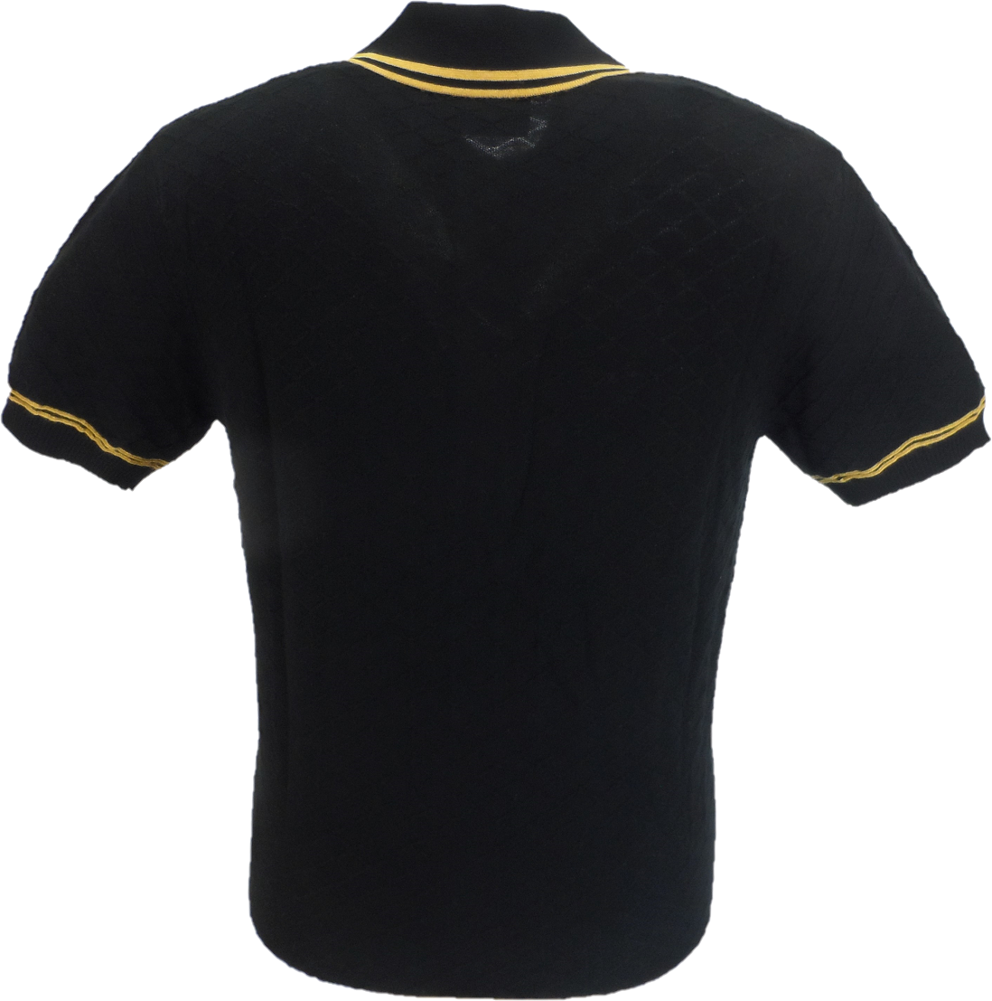 Art Gallery Mens Mcgriff Black/Mustard Knitted Polo