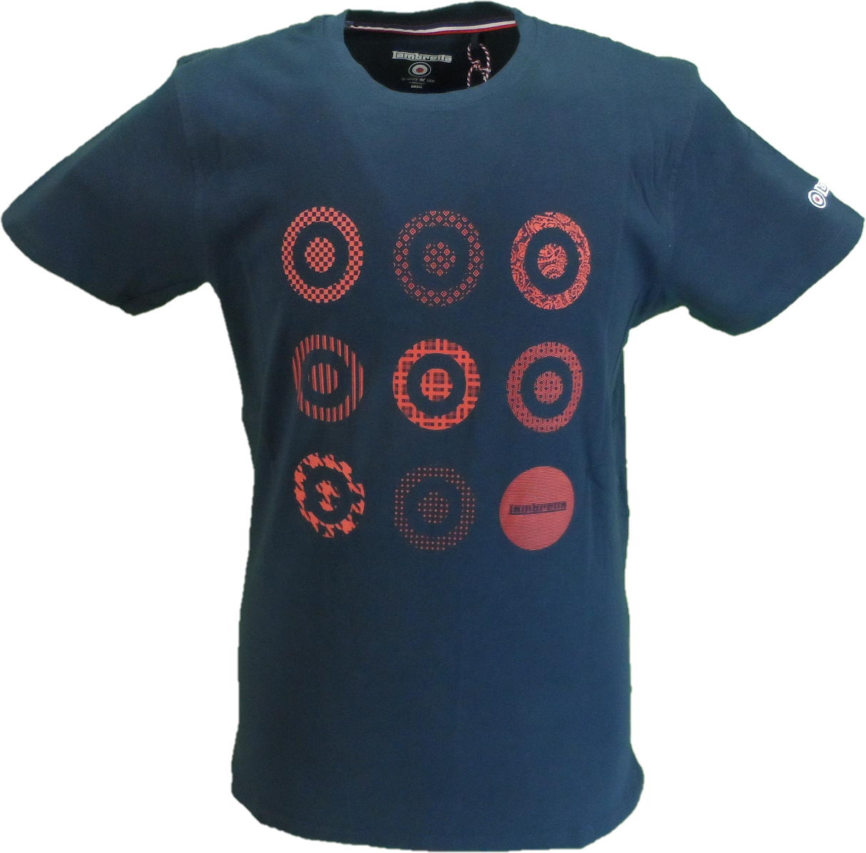 Lambretta Mens Navy Blue Multi Target Retro T Shirt