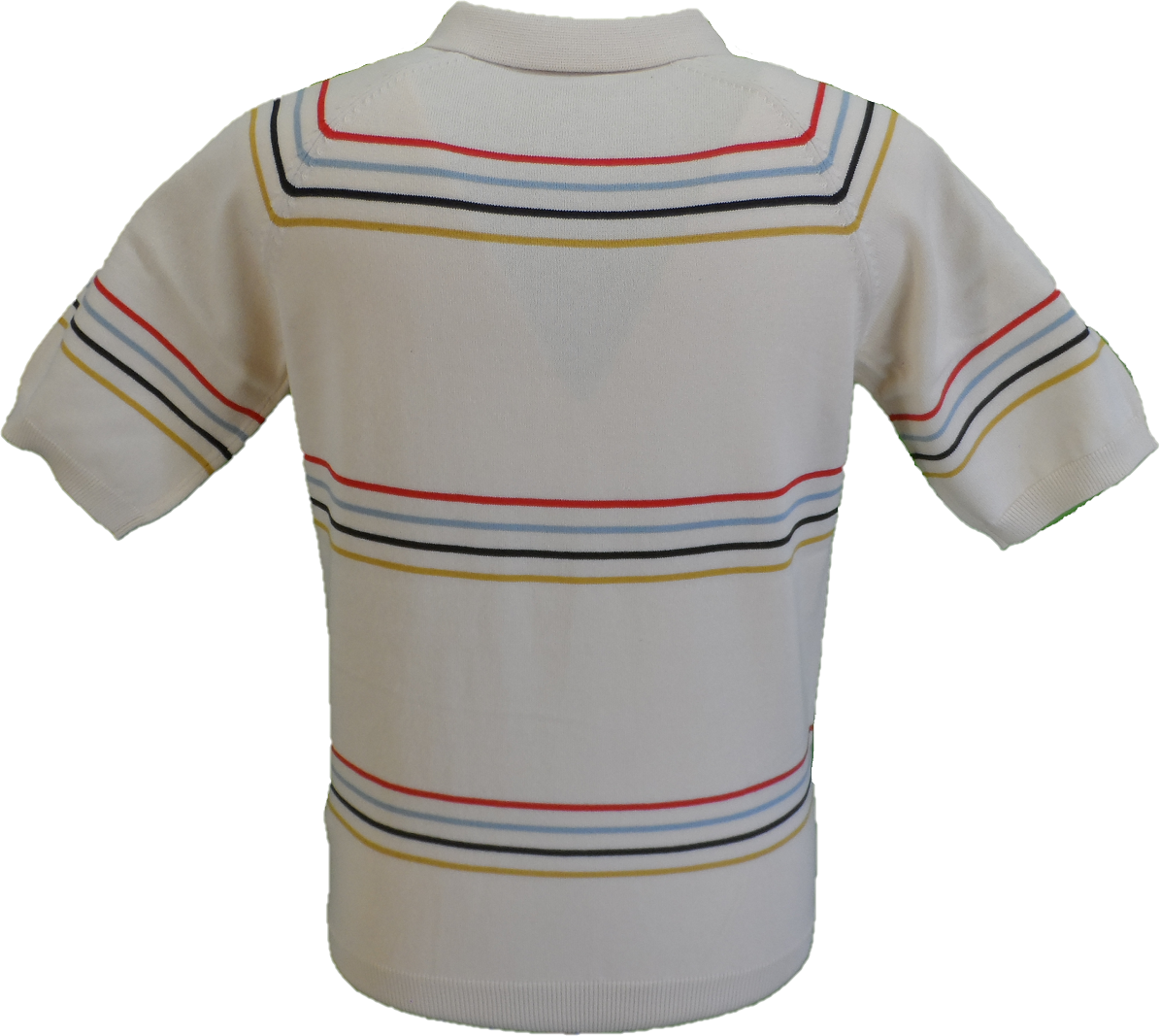 Merc Mens Madison Ivory Knitted Vintage Mod Polo Shirts