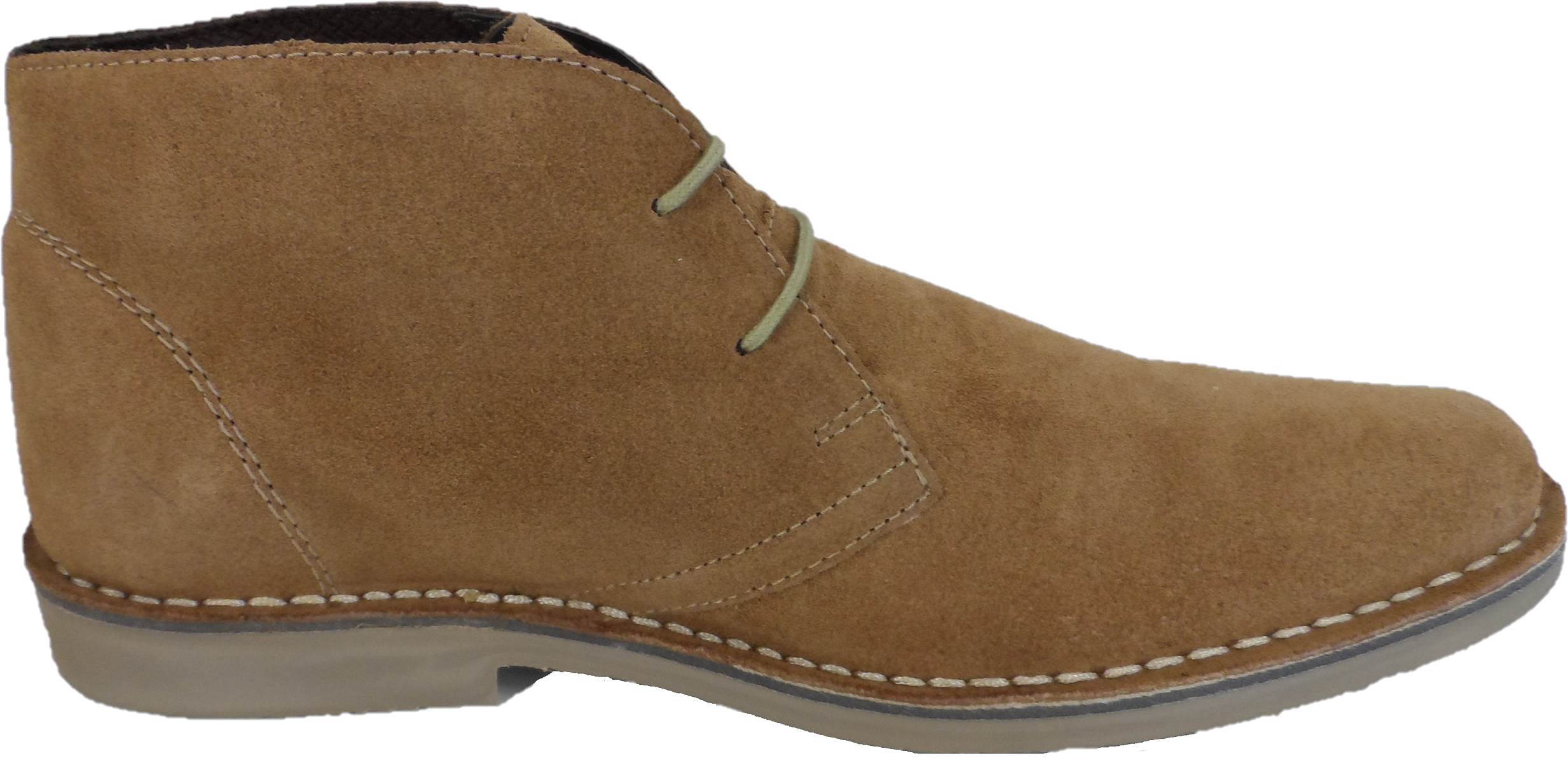 Roamers Mens Real Suede Sand Retro 2 Eyelet Sharptoe Desert boots