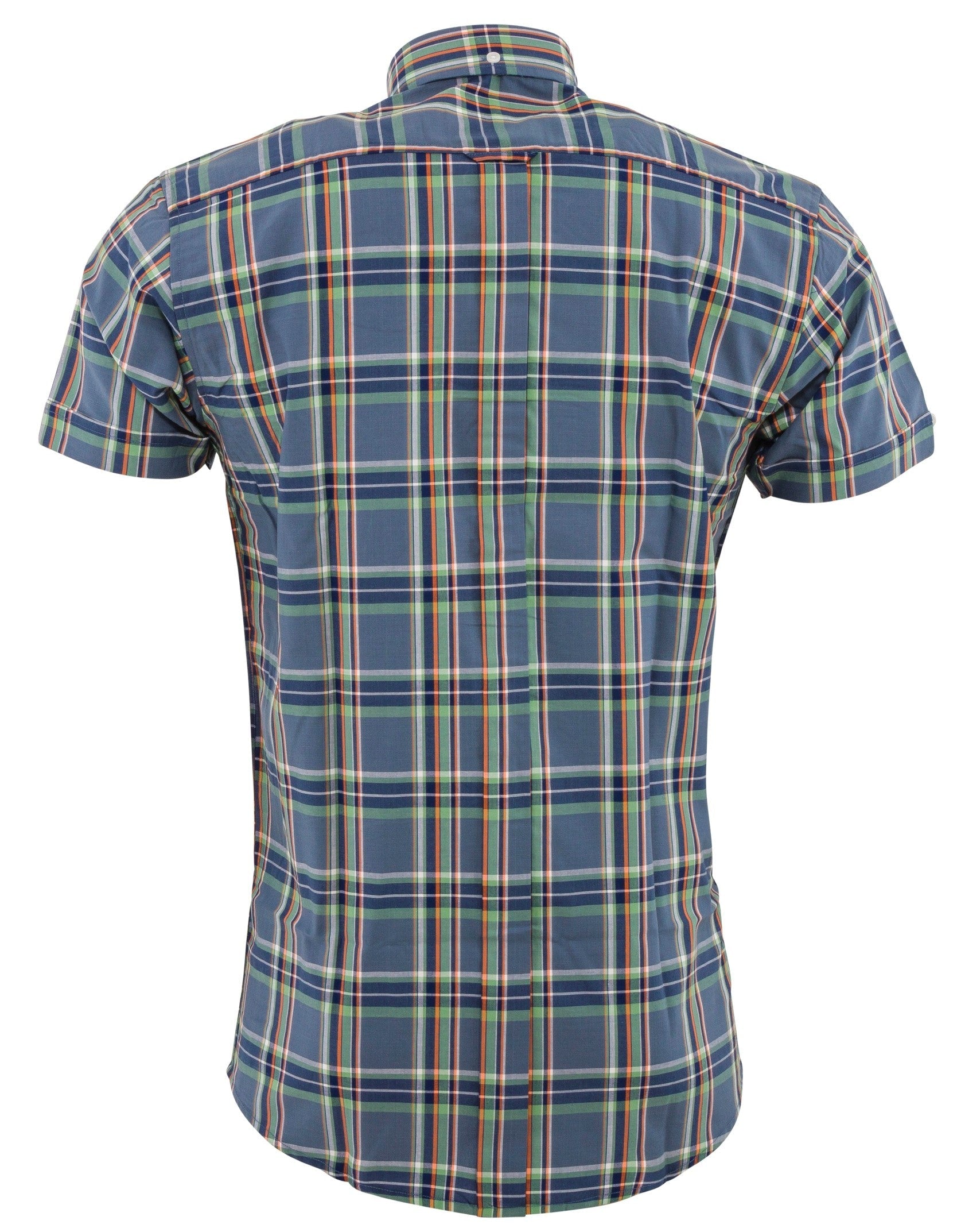 Relco Mens Grey Checked Short Sleeved Button Down Shirts