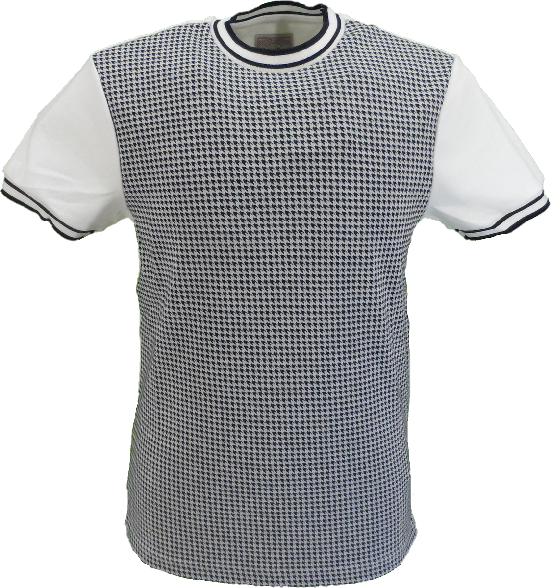 Ska & Soul Mens Ecru Houndstooth T Shirts