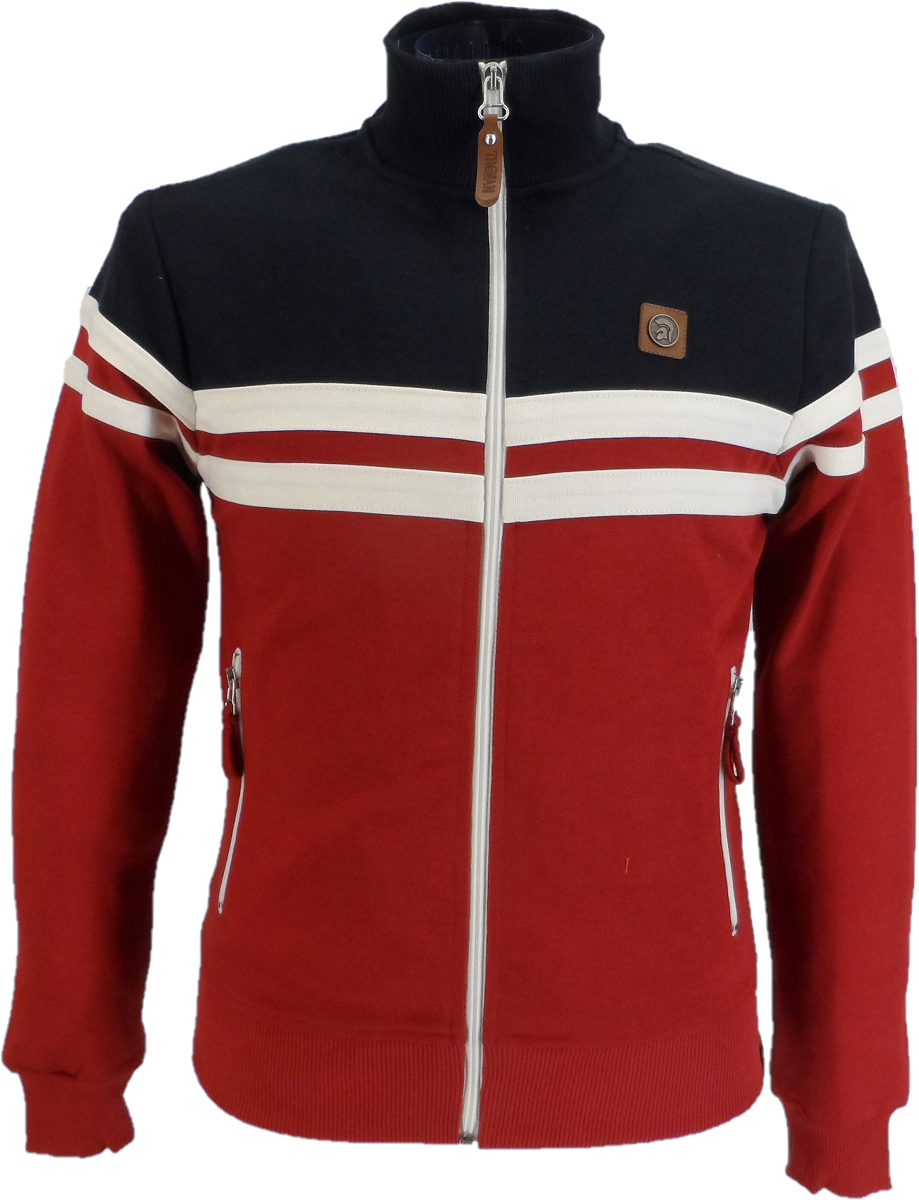 Trojan Records Mens Red Stripe Retro Track Tops