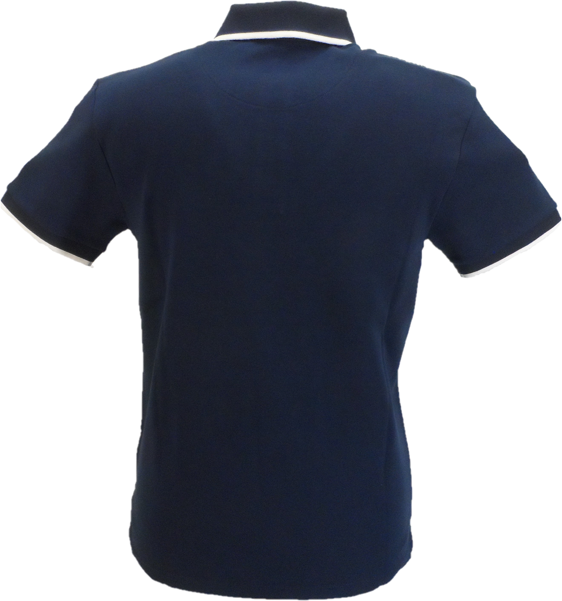 Trojan Mens Navy Blue Geomteric Panel Polo Shirt