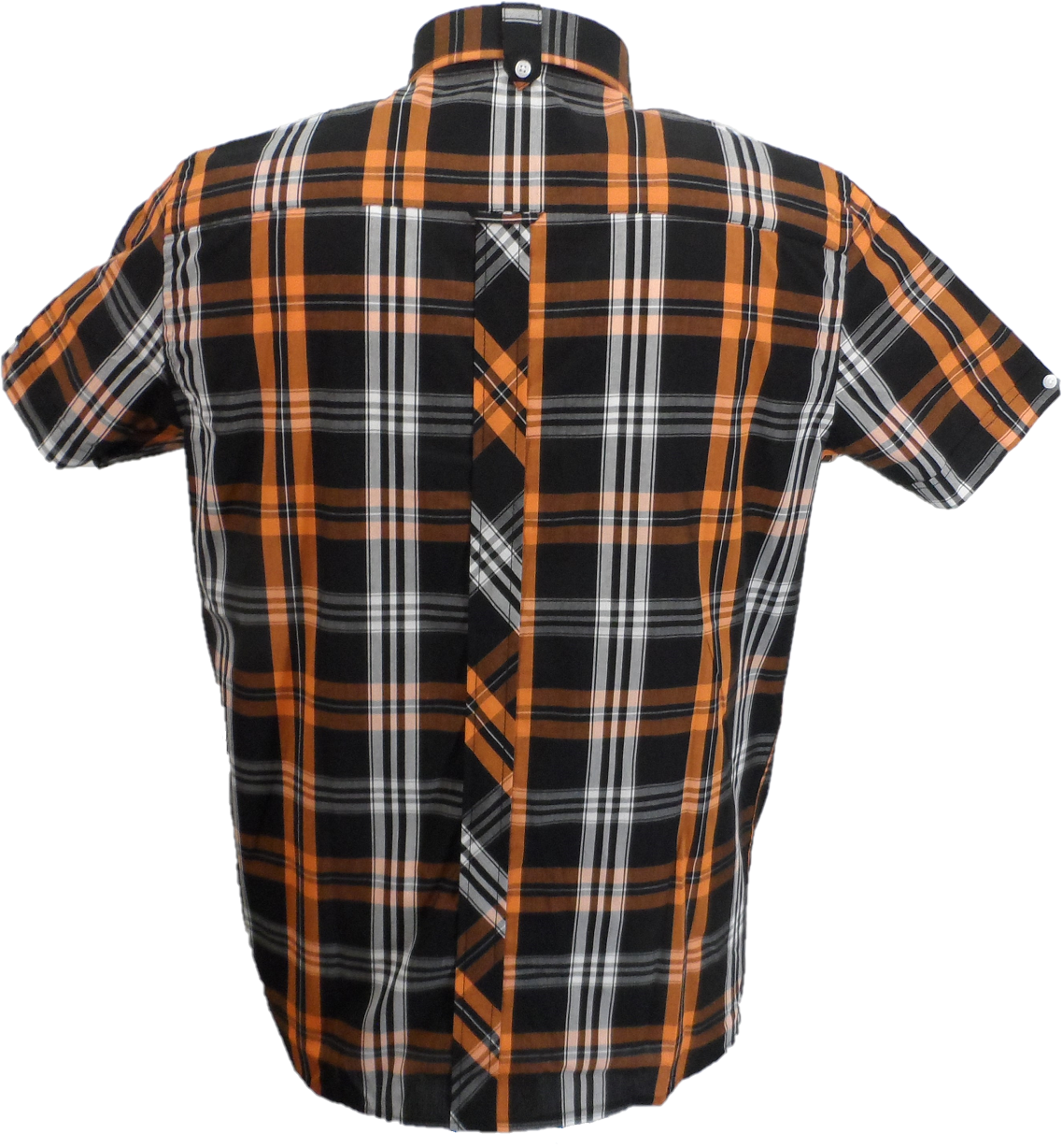 Trojan Mens Black Check 100% Cotton Short Sleeved Shirts and Pocket Square