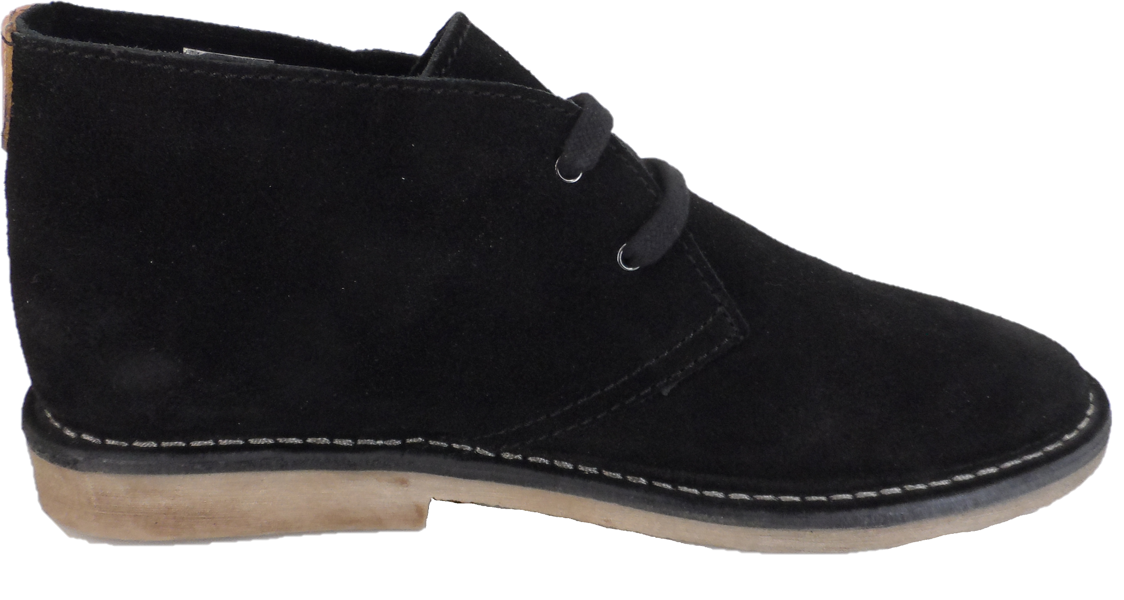 Hush Puppies Mens Black 2 Eyelet Real Suede Desert Boots