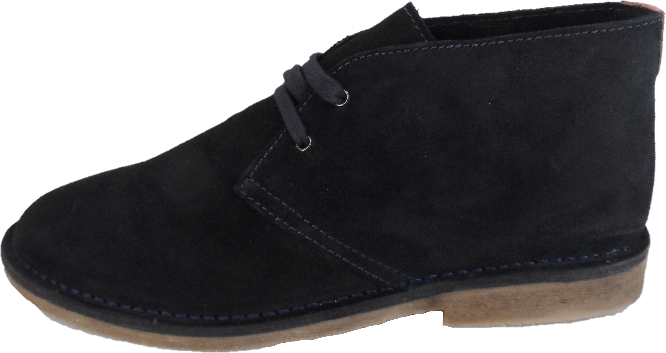 Hush Puppies Mens Navy 2 Eyelet Real Suede Desert Boots