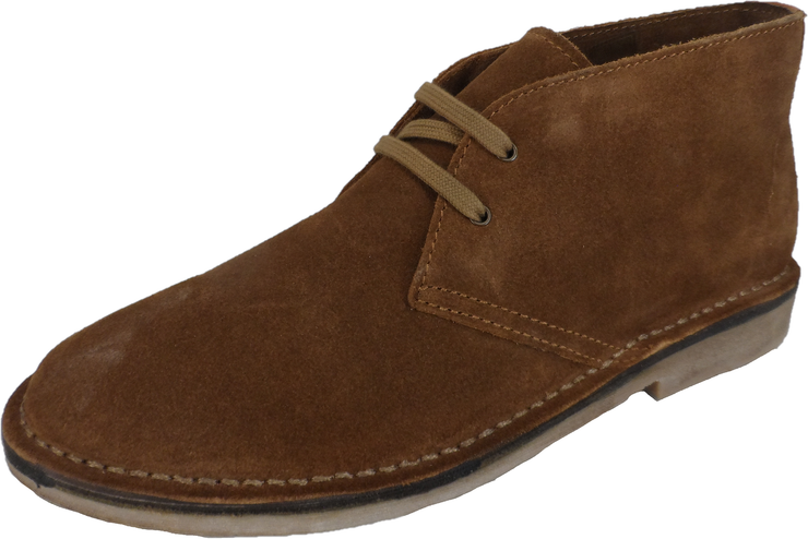 Hush Puppies Mens Tan 2 Eyelet Real Suede Desert Boots - Mazeys UK