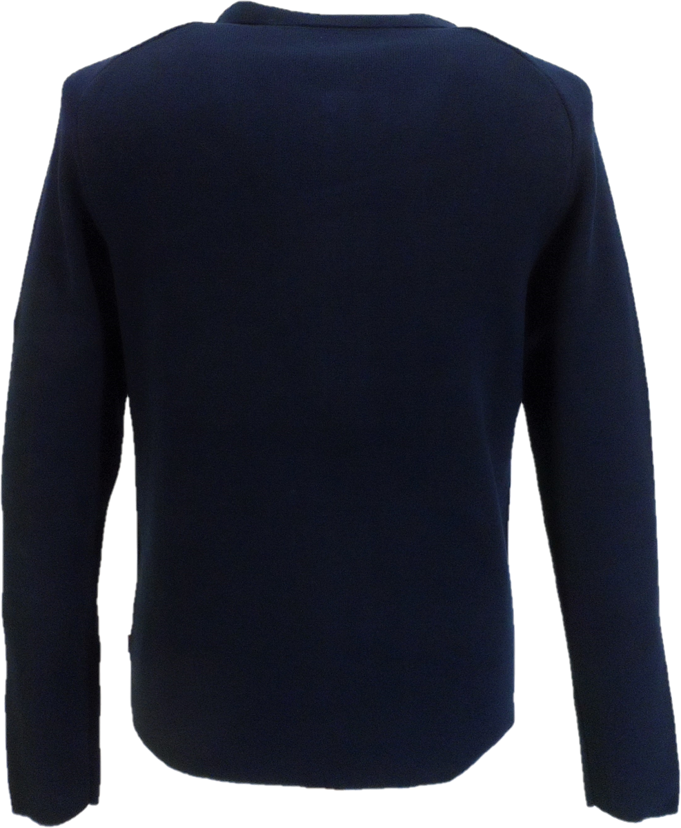 Merc Ripon Navy Mens Knitted Zip Cardigan