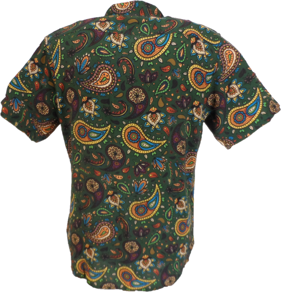 Run & Fly Mens Green Paisley Short Sleeved Shirt